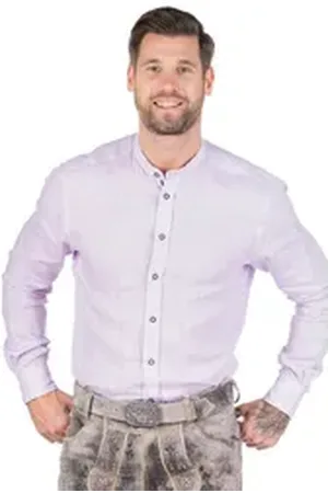 MARJO Trachtenhemd Trachtenhemd - CHRISTIAN - himmelblau, lavendel 4XL