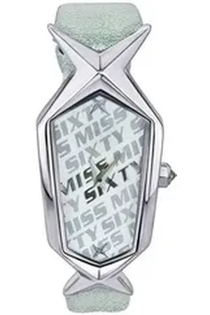 Miss Sixty Quarzuhr SCJ004, Lederarmband, schlicht, Dornschließe, Silber