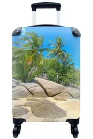 MuchoWow Handgepäckkoffer Strand - Tropen - Meer - Pflanzen, 4 Rollen, Reisetasche mit rollen, Handgepäck für Ferien, Trolley, Reisekoffer bunt