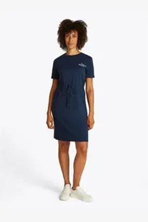 Tommy Hilfiger Shirtkleid HILFIGER TEE DRESS mit Logo blau XL (42)