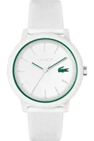 Lacoste Quarzuhr .12.12 2011169, Armbanduhr, Herrenuhr, Mineralglas, Silikonarmband weiß