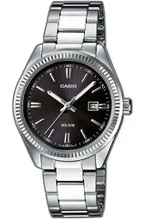 Casio TIMELESS COLLECTION Quarzuhr LTP-1302PD-1A1VEG, Armbanduhr, Damenuhr, analog, Datum, Edelstahlarmband schwarz