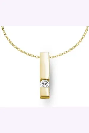 adam & eve Goldkette Halskette 585/- mit 0.10ct Brillant Gelbgold 0.10 ct. goldfarben