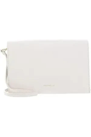 Coccinelle Clutch Mini Bag, aus echtem Rindsleder weiß