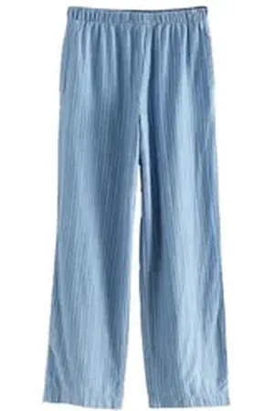 Next Weite Jeans Leichte Hose mit weitem Bein 100 % Baumwolle (1-tlg) blau 28
