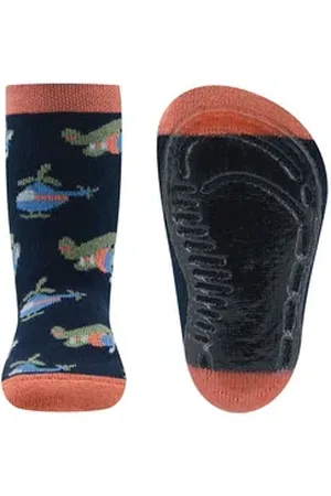 Ewers ABS-Socken Stoppersocken Flugzeuge blau 19-20