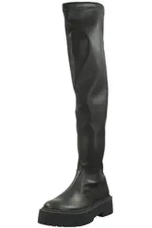 Steve Madden Stiefel Lederimitat Overkneestiefel grau 38 EU
