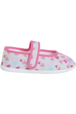 Vertbaudet Mädchen Stoff-Hausschuhe mit Klett, Ballerinas Ballerina rosa 26 EU