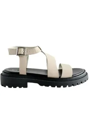 Allegra K Next Breite Sandalen mit gekreuzten Riemen Keilsandalette (1-tlg) beige 38,5 EU