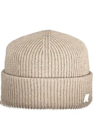 K-Way Strickmütze Stilvolle Herren Mütze in Beige mit Applikation und Logo-Detail beige