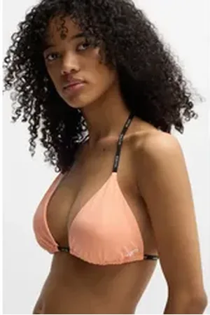 HUGO BOSS Triangel-Bikini-Top PURE_TRIANGLE, mit herausnehmbaren Polstern orange XL (42)