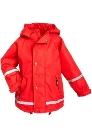 BMS Regenjacke atmungsaktive Regenjacke für Kinder - 100% wasserdicht mit Kapuze rot 104