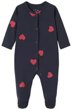 Envie de Fraise Schlafanzug Bio-Kollektion: Baby Strampler Mon Coeur blau 74
