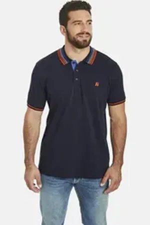 Jan Vanderstorm Poloshirt VOLKBERT aus weichem Baumwoll-Piqué blau 6XL (76/78)