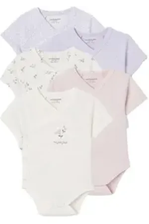 Vertbaudet Body 5er-Pack Baby Wickelbodys mit kurzen Ärmeln 5er-Pack lila 71
