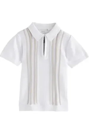 Next Poloshirt Strick-Poloshirt mit RV-Kragen 100 % Baumwolle (1-tlg) weiß 86-92 (1,5-2 J.)