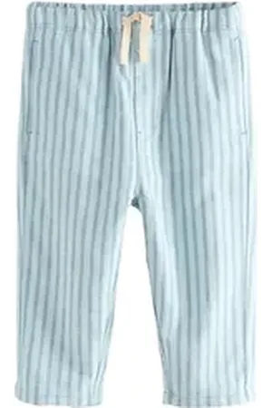 Next Palazzohose Hose Leinengemisch mit weitem Bein und Gummibund (1-tlg) blau 116-122 (6-7 J,)