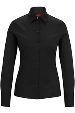 HUGO BOSS Langarmbluse schwarz 46
