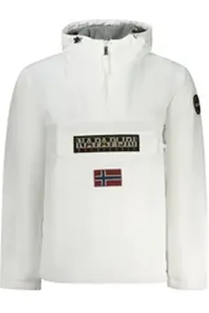 Napapijri Outdoorjacke Weiße Herren Regenjacke mit Kapuze, Nachhaltig, Regular Fit, Zip-Tas 2XL