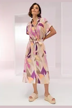 Bianca Druckkleid SELMA in modernem Allover-Print in Trendfarben rot 38