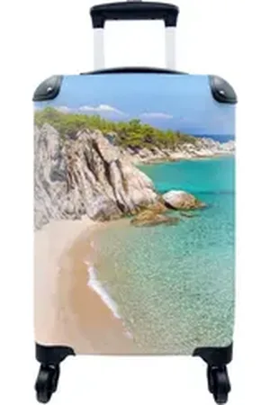 MuchoWow Handgepäckkoffer Meer - Strand - Sommer, 4 Rollen, Reisetasche mit rollen, Handgepäck für Ferien, Trolley, Reisekoffer bunt