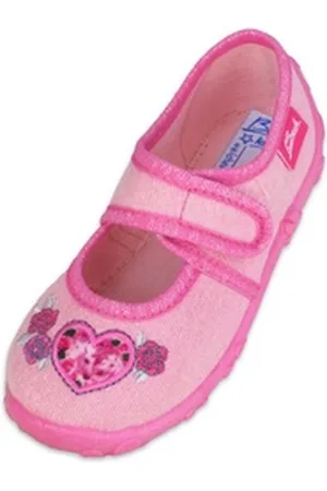 Beck Hausschuh Darling Hausschuh (Ballerina mit Klettverschluß) leichte, flexible Laufsohle; mittlere Weite rosa 24 EU