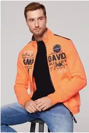 Camp David Sweatjacke mit Stehkragen orange 4XL