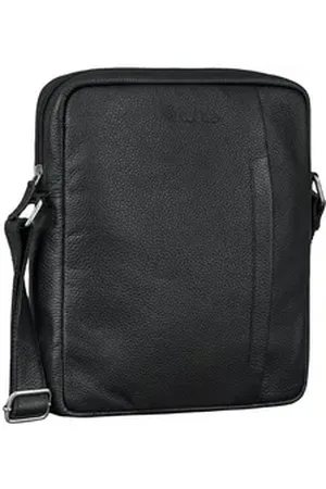STILORD Schultertasche "Sergio" Ledertasche Herren Umhängetasche mittelgroß Tablet 11 Zoll schwarz