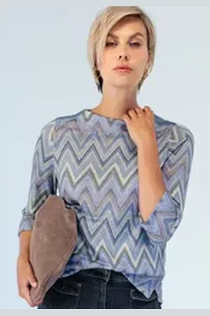 Bianca Print-Shirt KYLIN in cooler, matt glänzender Strickqualität grün 40