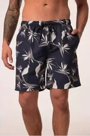 JP 1880 Badehose Badehose Beachwear Alloverprint Elastikbund blau|schwarz 4XL