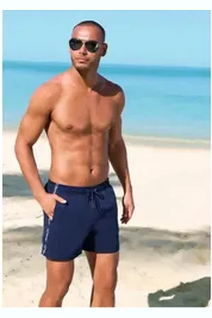 QS by s.Oliver Badeshorts mit Markenschriftzügen blau XXL (58/60)