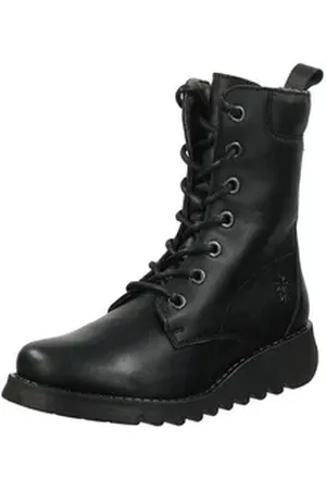 Fly London Stiefelette Lederimitat Schnürstiefelette schwarz 38 EU