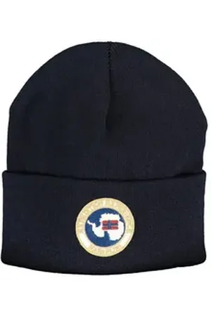 Napapijri Strickmütze Stilvolle Herrenmütze in Blau mit Logoapplikation online entdecken