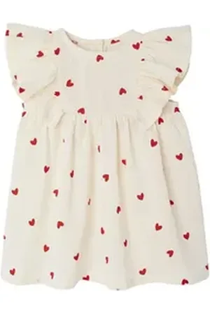 Vertbaudet Minikleid Mädchen Baby Kleid aus Seersucker weiß 71