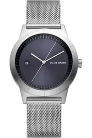 Jacob Jensen Quarzuhr Damen Armbanduhr ASCENT SERIES 153 blau D. 36 mm Datum blau