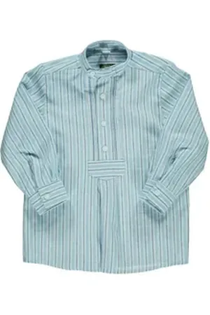 OS-TRACHTEN Trachtenhemd Stere Jungen Langarmhemd mit Riegel unter der Knopfleiste, Schlupfform blau 110/116