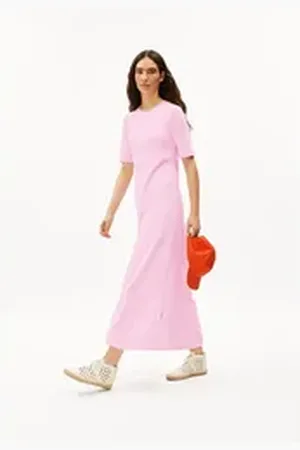 Armedangels Maxikleid LUANAA LITAA Damen (1-tlg) Heavyweight Jerseykleid aus recyceltem Baumwoll Mix rosa L/40/42