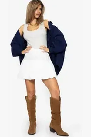 SASSYCLASSY Minirock Musselin Rock Damen kurz mit Ballonsaum elegant Minirock aus Baumwolle mit Raffungen und Gummibund Schwarz Weiß L