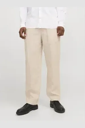 JACK & JONES Chinohose JPSTKARL LAWRENCE LINEN CHINO SN grau S