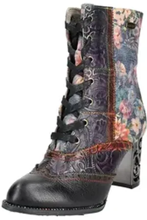 LAURA VITA Stiefelette Leder/Textil High-Heel-Stiefelette lila 37 EU