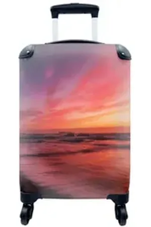 MuchoWow Handgepäckkoffer Strand - Meer - Natur - Abend, 4 Rollen, Reisetasche mit rollen, Handgepäck für Ferien, Trolley, Reisekoffer bunt