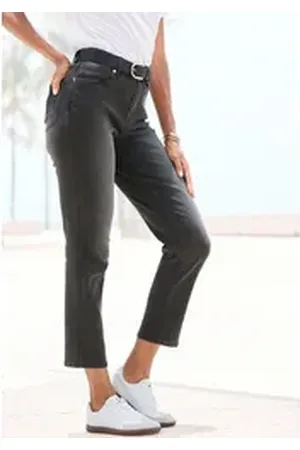Lascana Ankle-Jeans mit Stretchanteil, elastische Jeans in gerader Passform schwarz 36