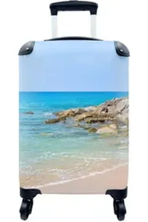 MuchoWow Handgepäckkoffer Strand - Meer - Tropisch - Sommer, 4 Rollen, Reisetasche mit rollen, Handgepäck für Ferien, Trolley, Reisekoffer bunt