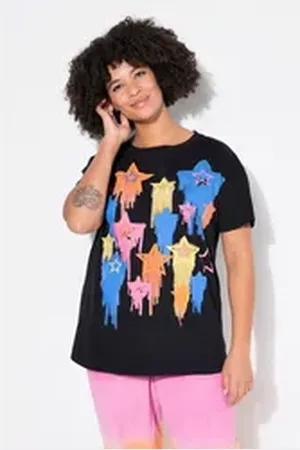 Angel of Style Angel of Style T-Shirt T-Shirt Boxy Fit Sternen-Druck schwarz 56