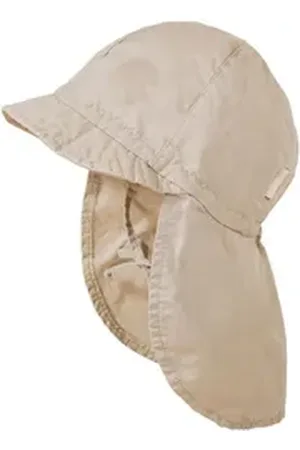 maximo Schirmmütze GOTS MINI GIRL-Schildmütze Waschoptik, Nackenschutz, Bindeband, UV30 beige 53