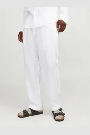 JACK & JONES Chinohose JPSTKARL LAWRENCE LINEN CHINO SN weiß M