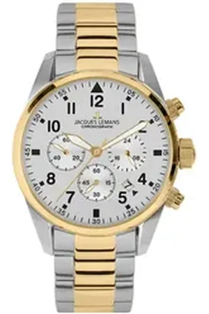 Jacques Lemans Quarzuhr Chronograph für Sport Bicolor grau