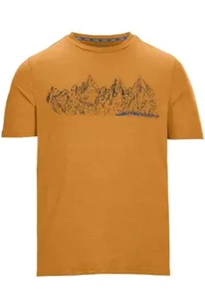 Killtec T-Shirt Lilleo MN TSHRT C Schnelltrocknendes Herren T-Shirt mit Berg-Print und Melange-Optik goldfarben|orange 4XL