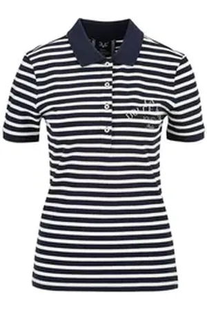 19V69 Italia Poloshirt - by VERSACE - gestreiftes kurzarm Poloshirt - blau L