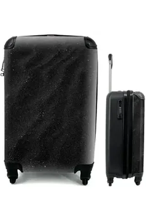 MuchoWow Handgepäckkoffer Sand - Schwarz - Weiß - Strand, 4 Rollen, Reisetasche mit rollen, Handgepäck für Ferien, Trolley, Reisekoffer bunt
